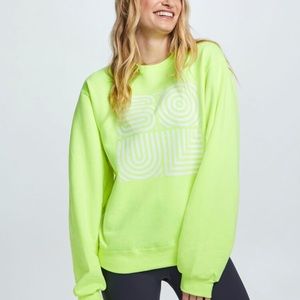 NWT 🏷 Paradised x SoulCycle Neon Yellow Crewneck Sweatshirt, Size M